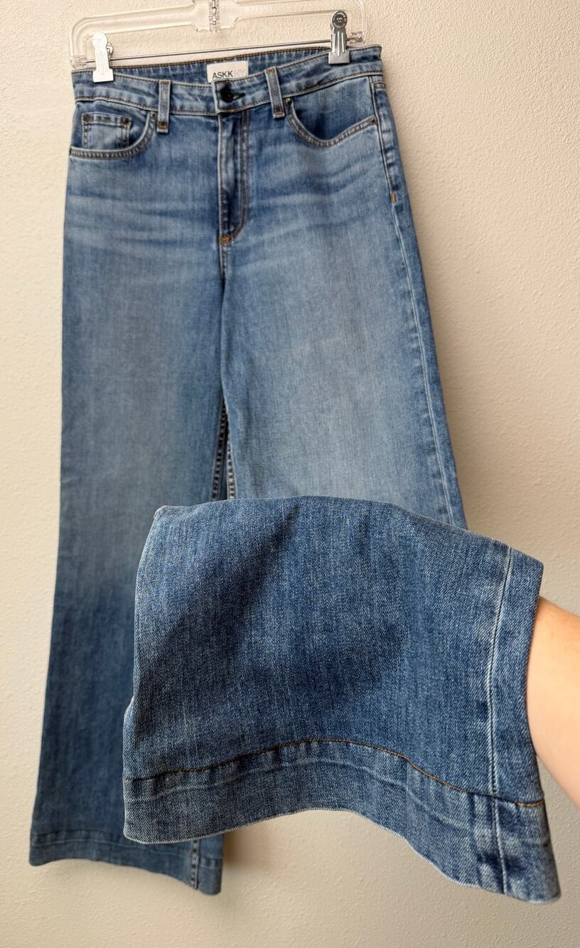 ASKK NY Juniper Jeans Blue Womens 27 Wide Leg